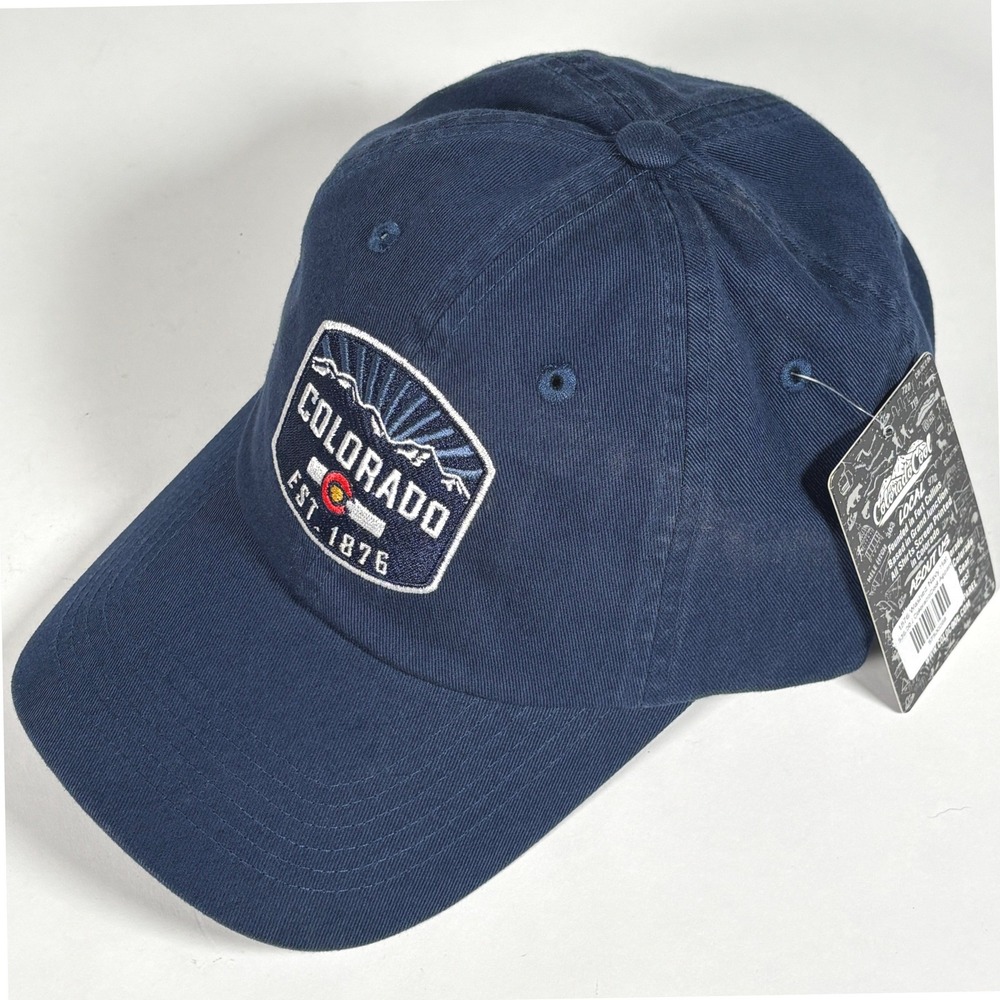 Colorado Cool 1876‎ Washed Navy Hat Embroidered Colorado State Flag Dad Cap NWT - Picture 3 of 10